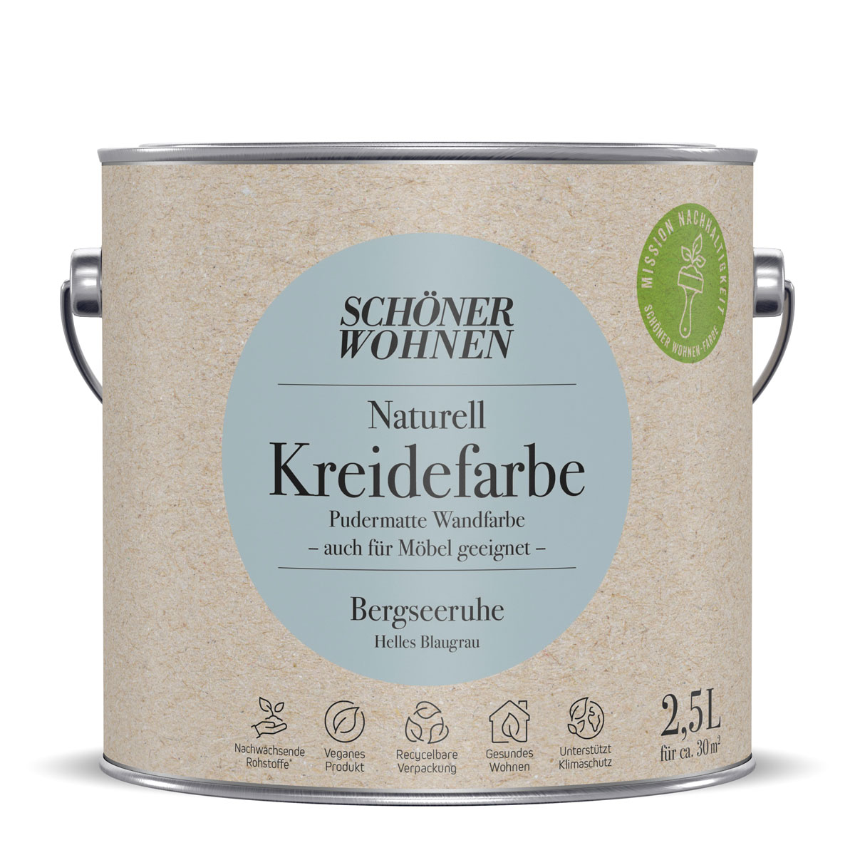 Schöner Wohnen Farbe Naturell Kreidefarbe 2,5 L Bergseeruhe
