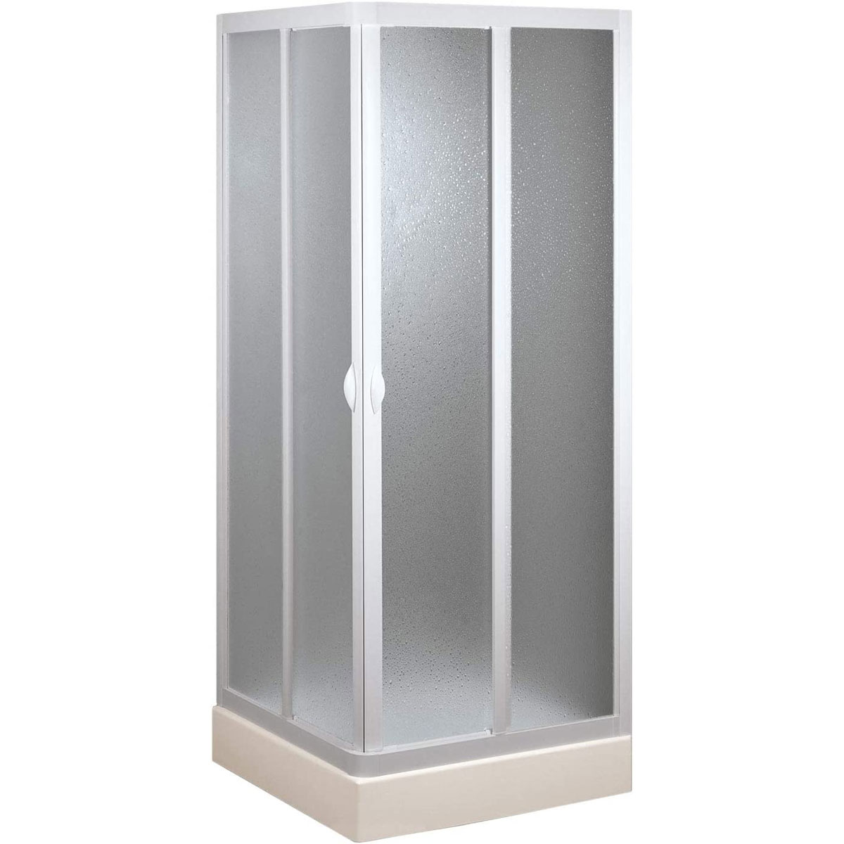 FORTE Eckduschkabine „Vela“ Eckduschkabine mit Schiebesystem 75 x 90 cm