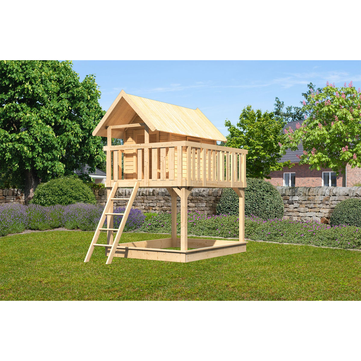 Karibu Stelzen Fidel naturbelassen ohne Rutsche