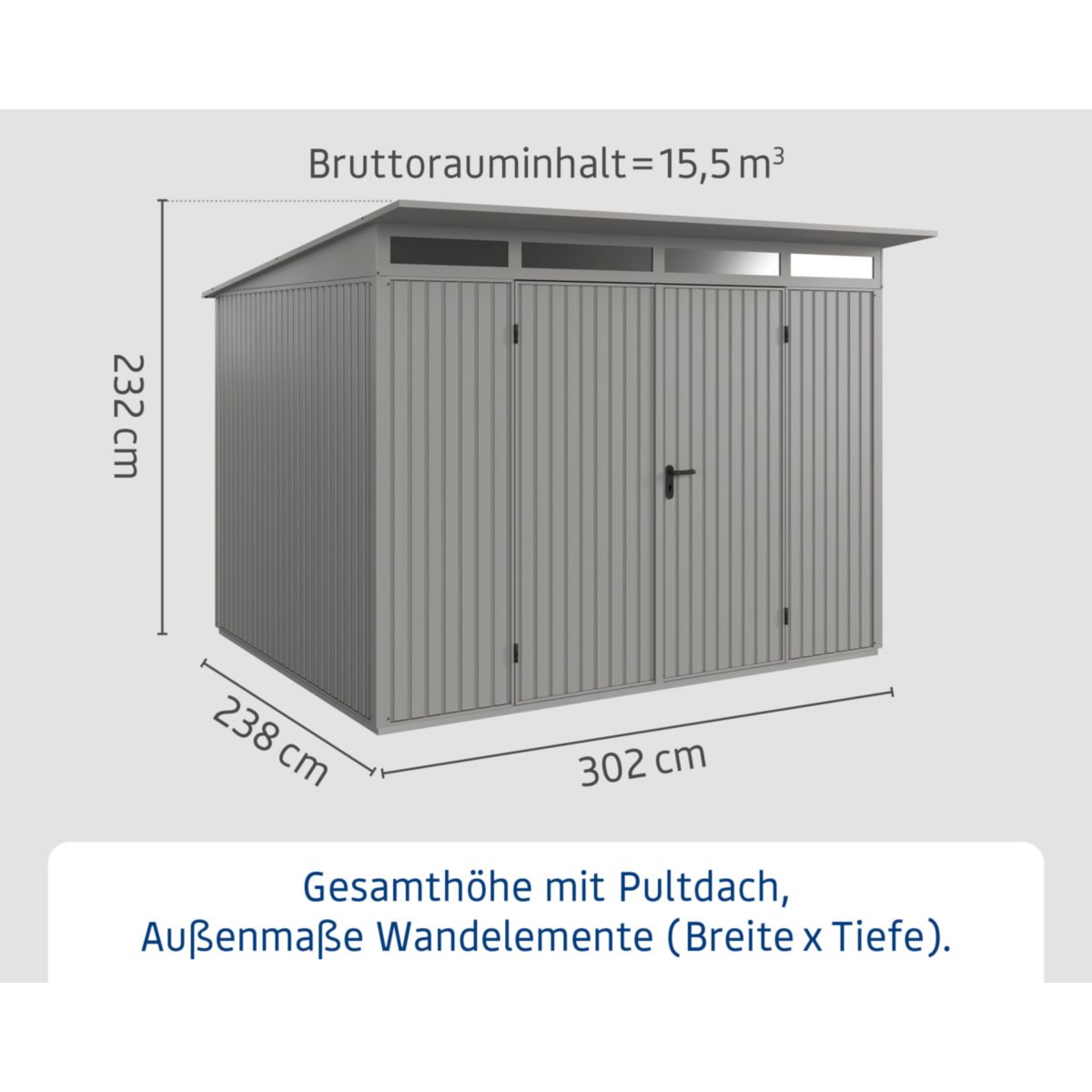 EcoStar  Gerätehaus Trend-PTyp 3RAL9007 2 flg Bild 3