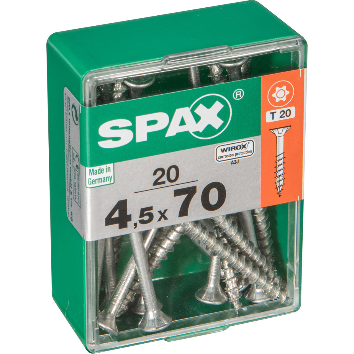 Spax Universalschrauben WIROX Senkkopf 4,5 x 70 M 20 Stück Bild 2