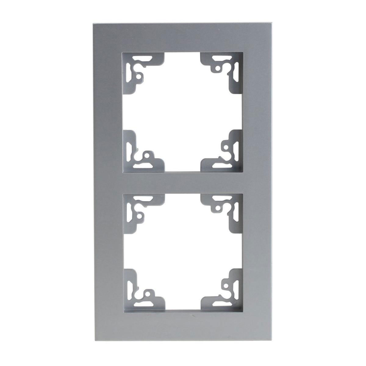 Abdeckrahmen Melbourne 2-fach silber Serie 703