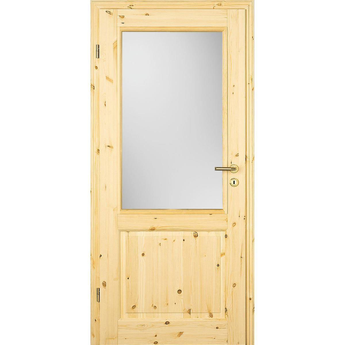 Borne Zimmertür Landhaus 03 mit Lichtausschnitt Kiefer roh 73,5 x 198,5 cm DIN links