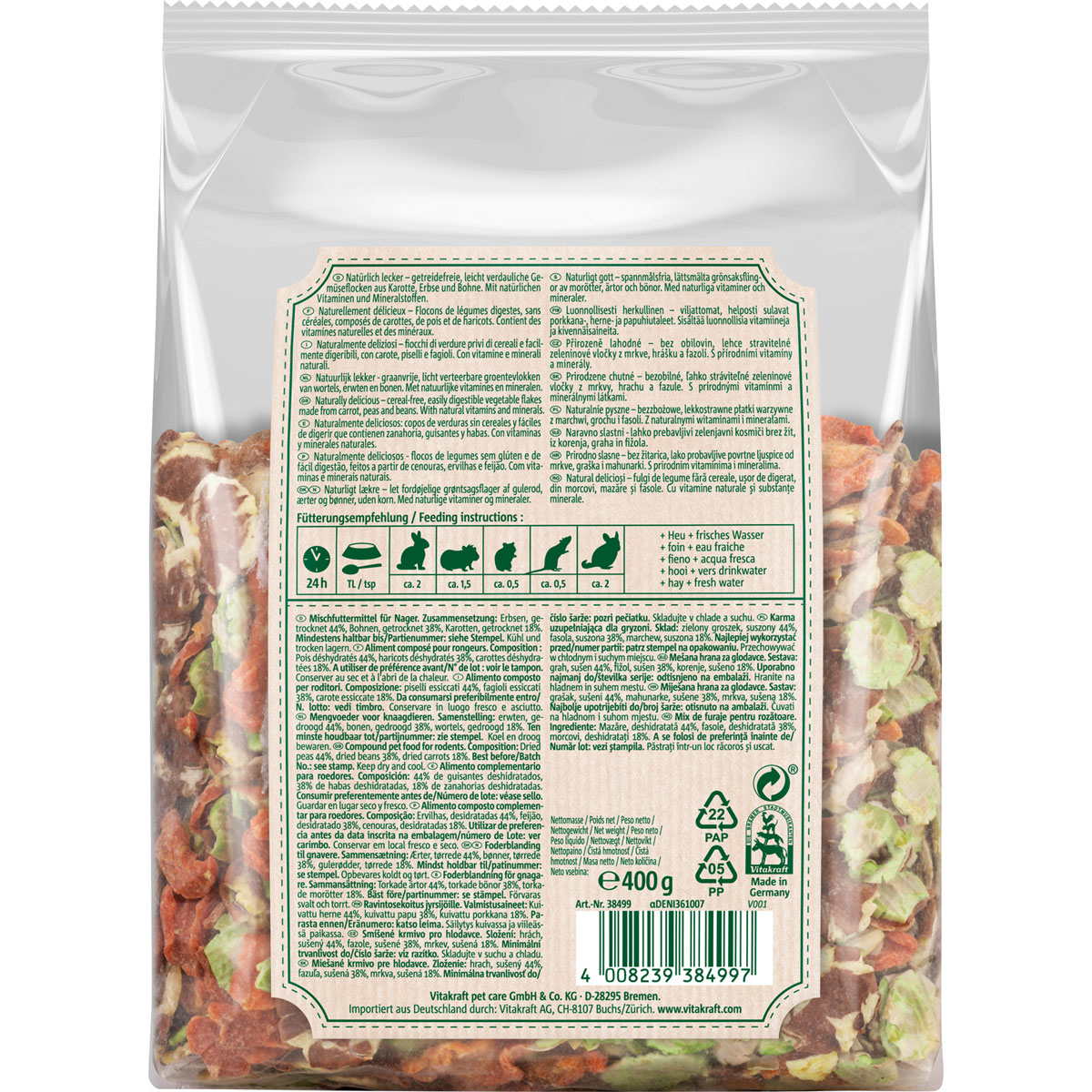Vitakraft  Verde Nature Flakes Gemüse 400 g Bild 3