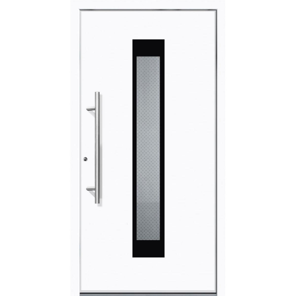 Aluminium Sicherheits-Haustür Salerno Superior 60 mm weiß 110 x 210 cm Anschlag links inkl Griffset