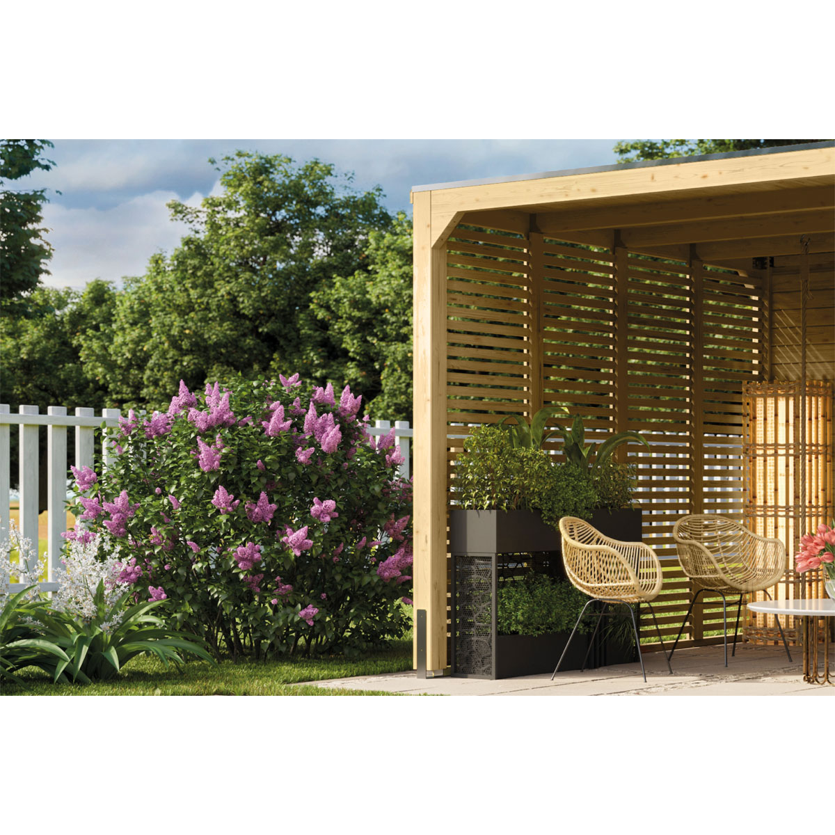 Karibu Cubus Lamellenwand naturbelassen