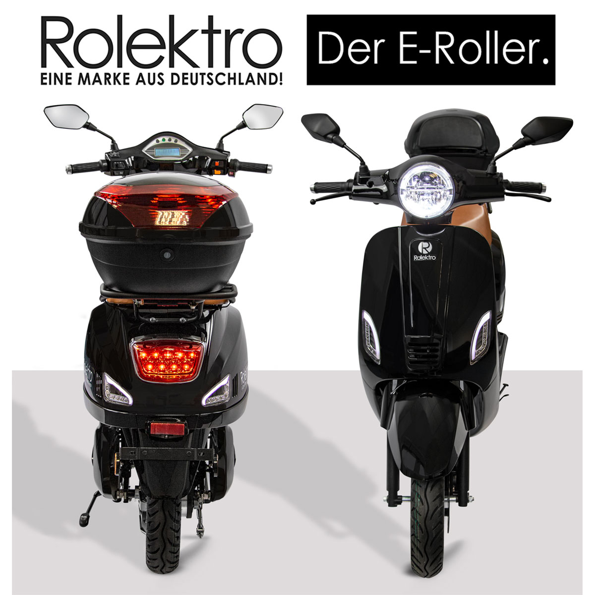 Rolektro Retro Roller E-Roller 45 km/h Lithium V.2021 Schwarz 60V-27,5Ah 2000W Bild 3