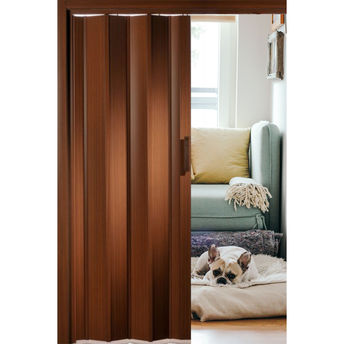 FORTE Kunststoff-Falttür Luciana B 88,5 x H 202 cm Mahagoni Bild 2