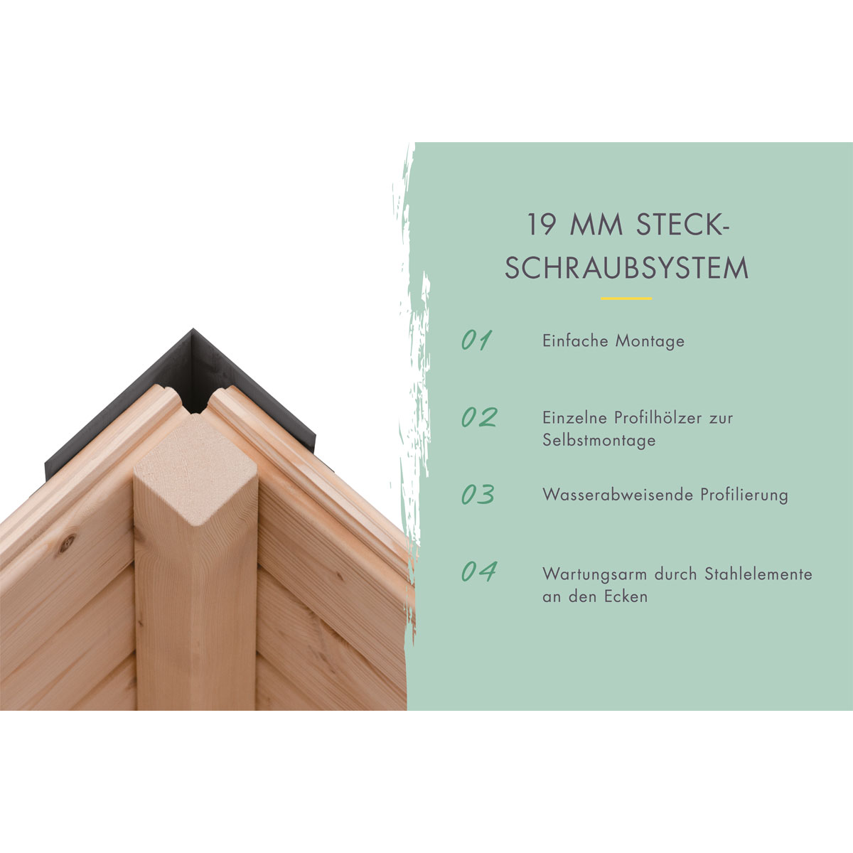 Gartenhaus "Jupiter A" SET naturbelassen / anthrazit, Anbaudach Bild 8