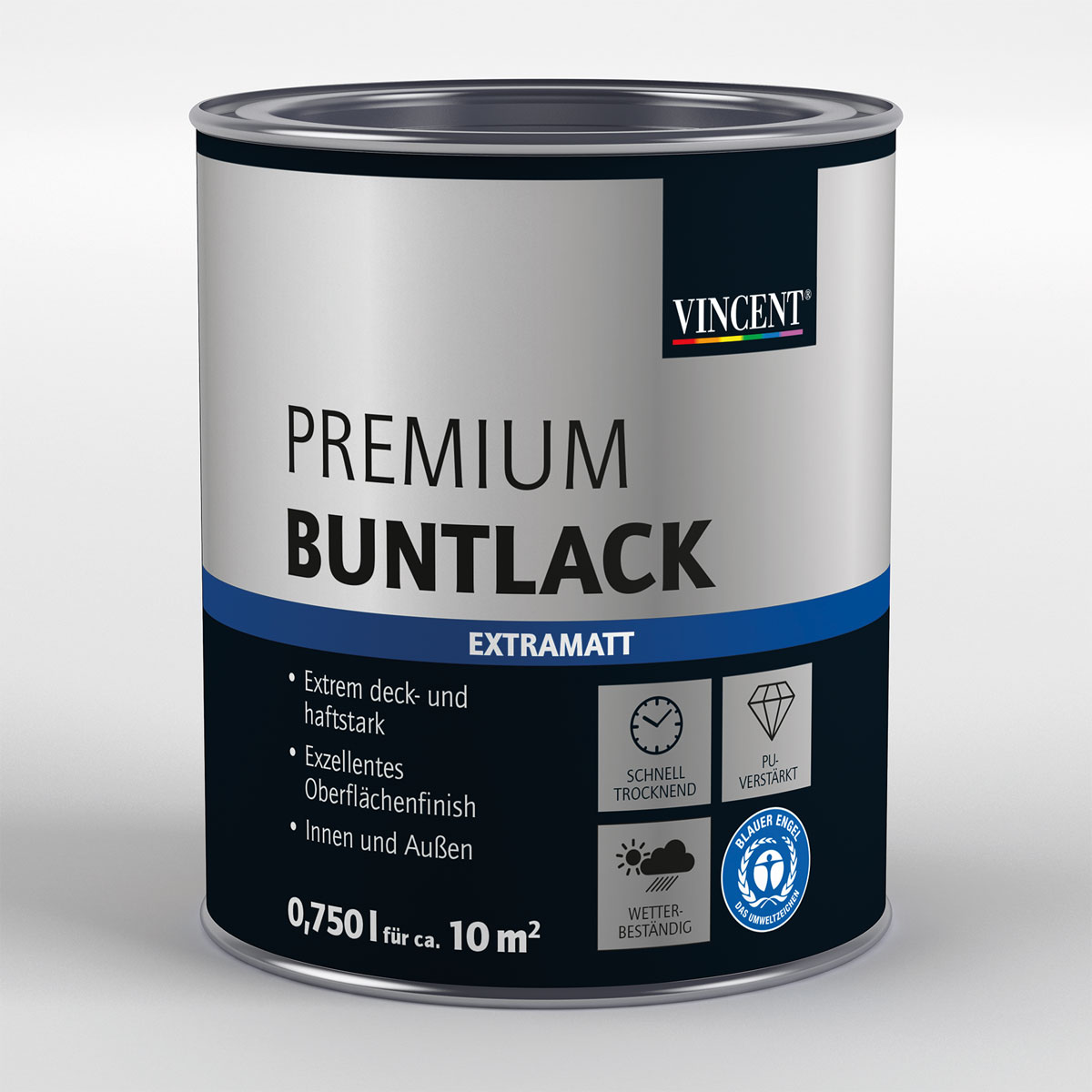 Vincent Premium Buntlack Wolkenblau extramatt 750 ml Bild 1
