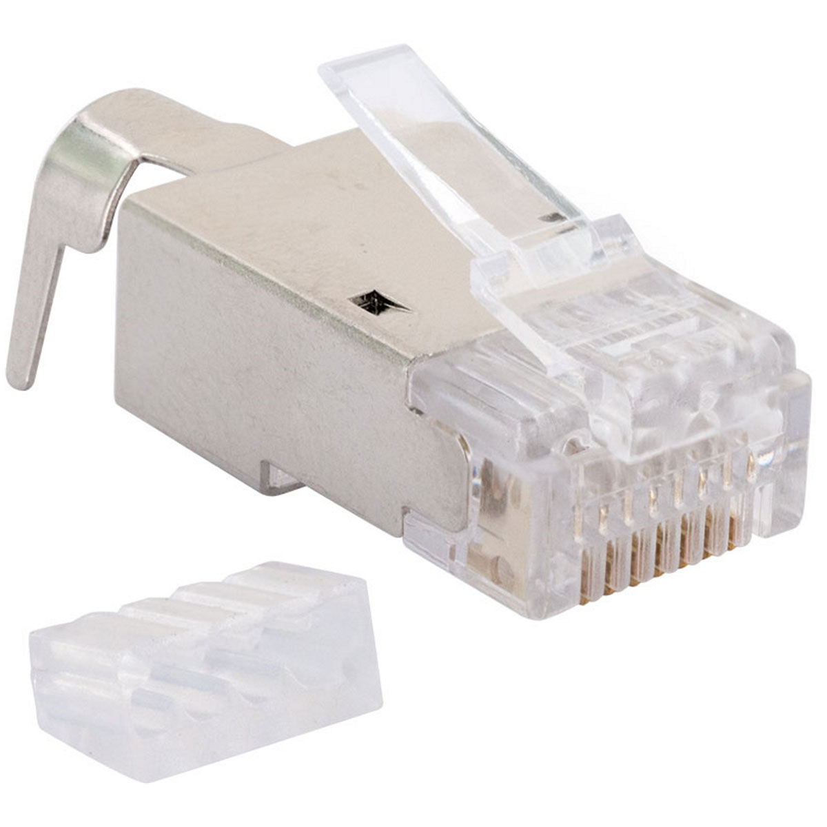 Schwaiger Netzwerkstecker CAT 6a/CAT 7 silber/grau 4 Stück Bild 2