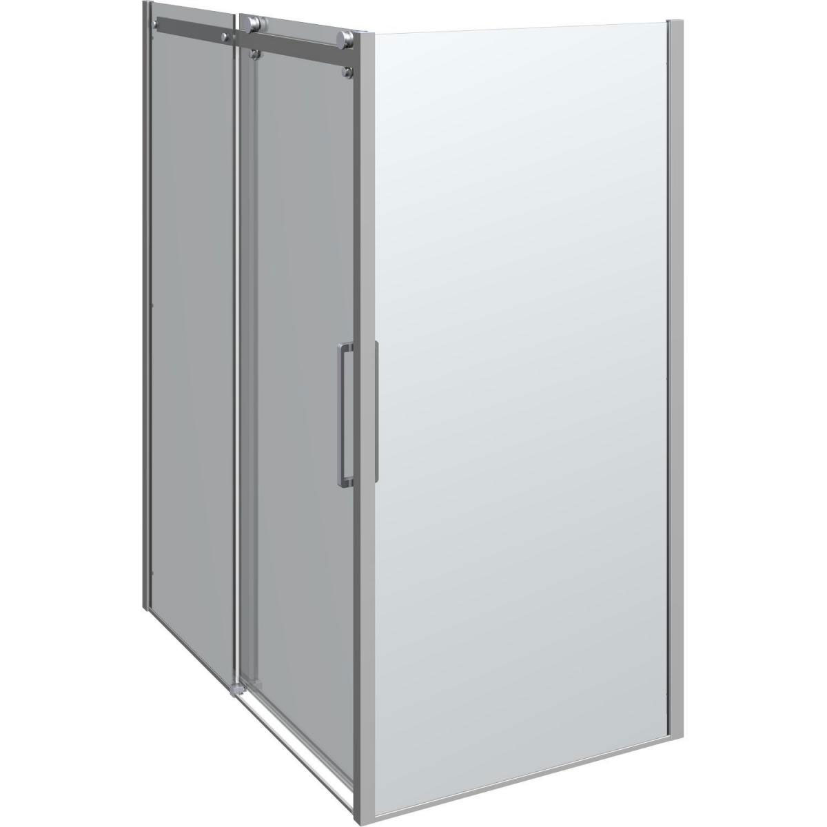 Scanbad Schiebetür mit Panel Deluxe 160 x 100 cm Chrom/Klar Scanbad Schiebetür mit Panel Deluxe 160 x 100 cm Chrom/Klar