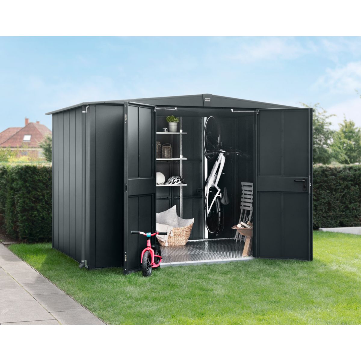 EcoStar  Gerätehaus Elegant-STyp 3RAL7016 2 flg Bild 2