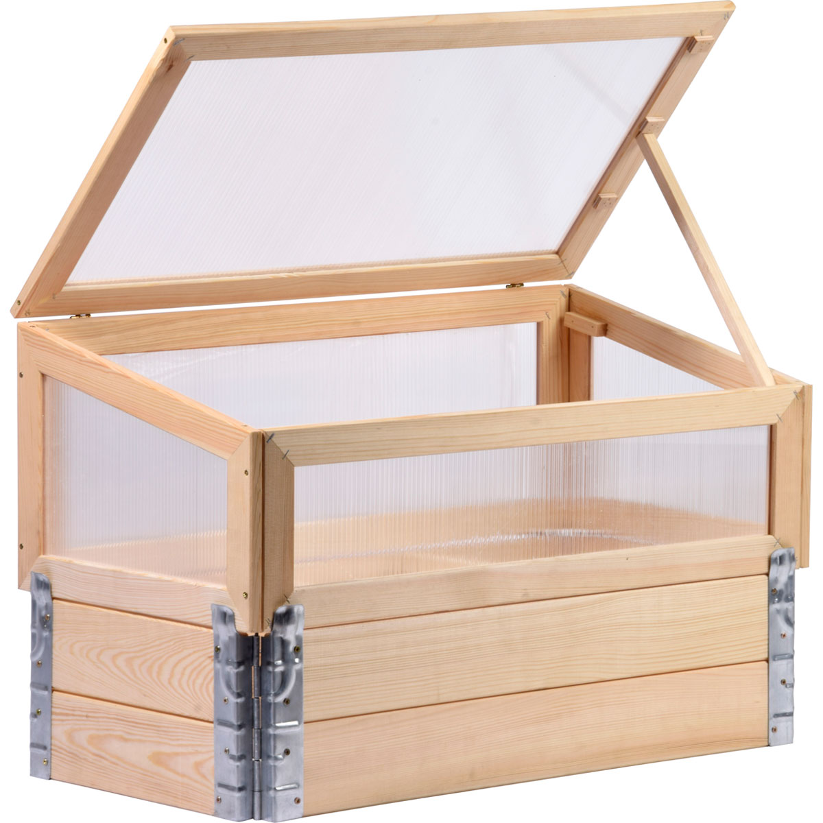 dobar Frühbeet mit Pflanzkasten beige 76 x 40 x 50 cm