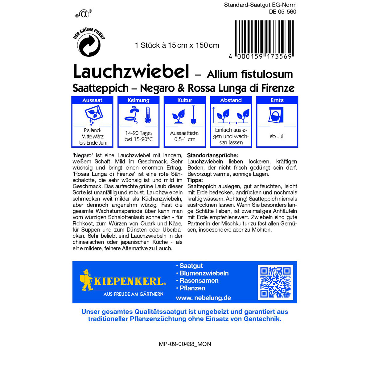 Kiepenkerl Lauchzwiebel Negaro Rossa Lungo di Firenze Saatteppich Bild 3