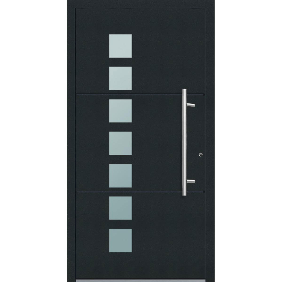Aluminium Sicherheits-Haustür Padua Exklusiv 75 mm anthrazit 100 x 210 cm Anschlag rechts inkl Griffset