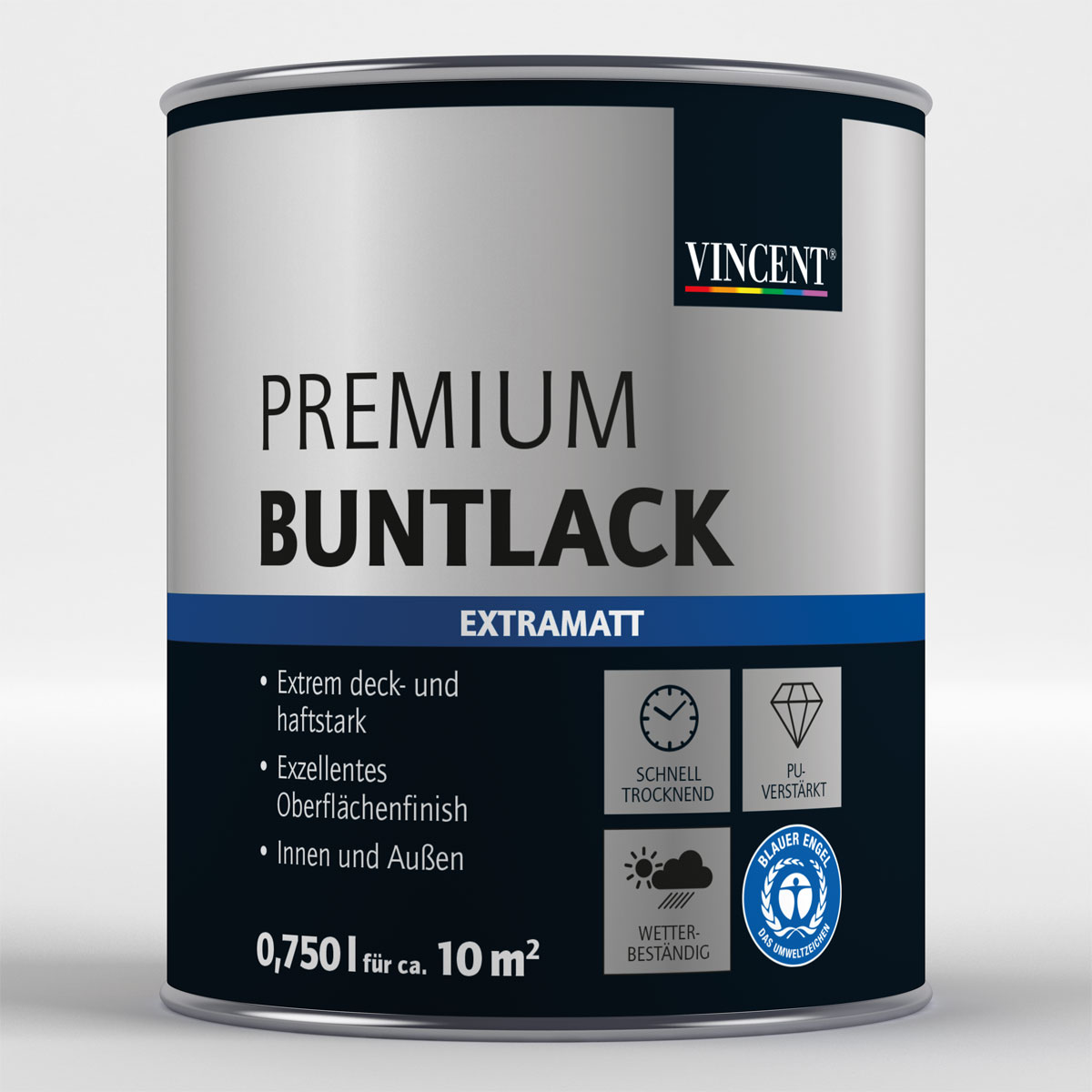 Vincent Premium Buntlack RAL 1015 Hellelfenbein extramatt 750 ml