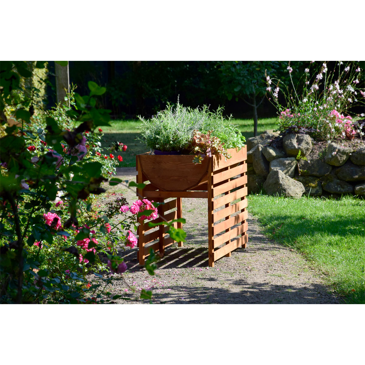 dobar Doppel-Hochbeet 100 x 71 x 50 cm braun Bild 3