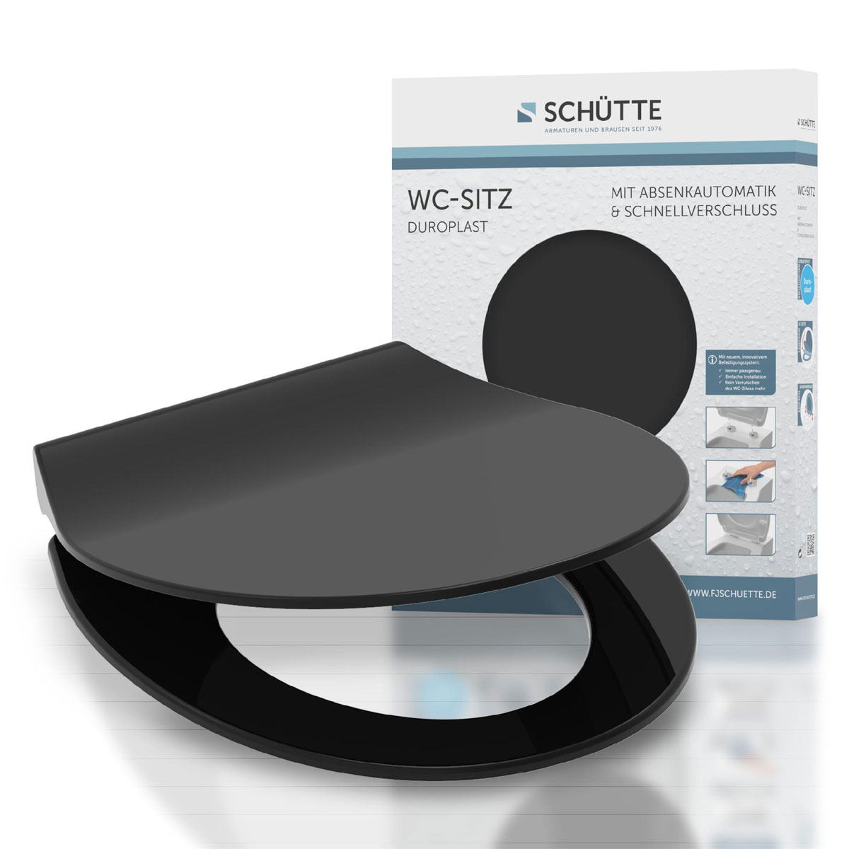 Schütte Duroplast WC-Sitz SLIM BLACK mit Absenkautomatik und Schnellverschluss Bild 6