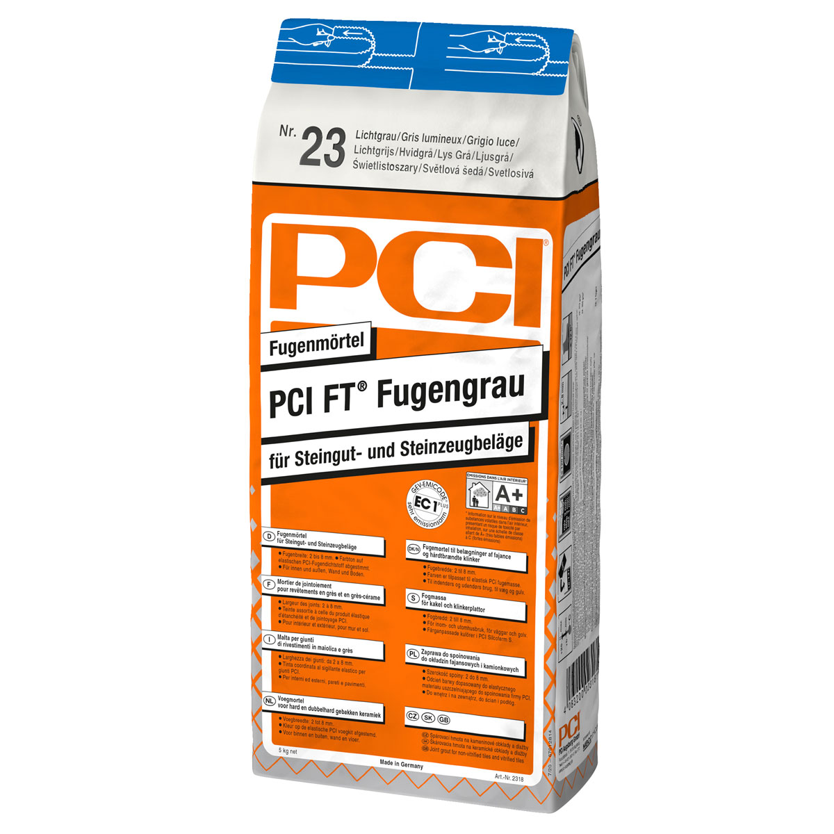 Fugenmörtel Fugengrau 5 kg hellgrau