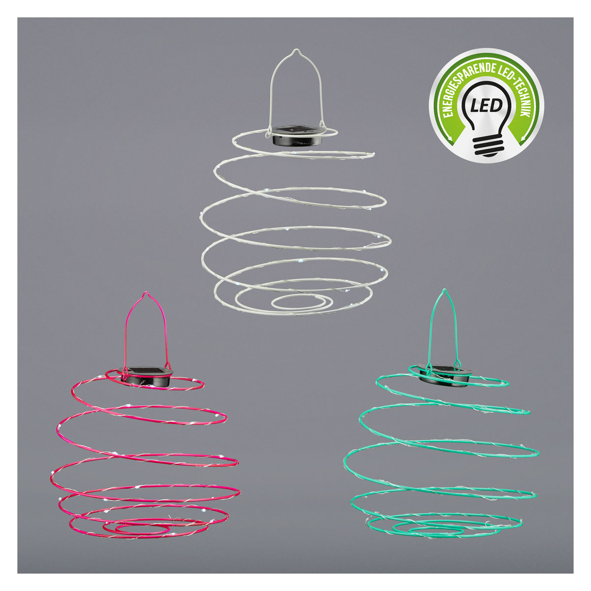 LED-Solar-Spirale 25 cm mehrfarbig LED-Solar-Spirale 25 cm mehrfarbig
