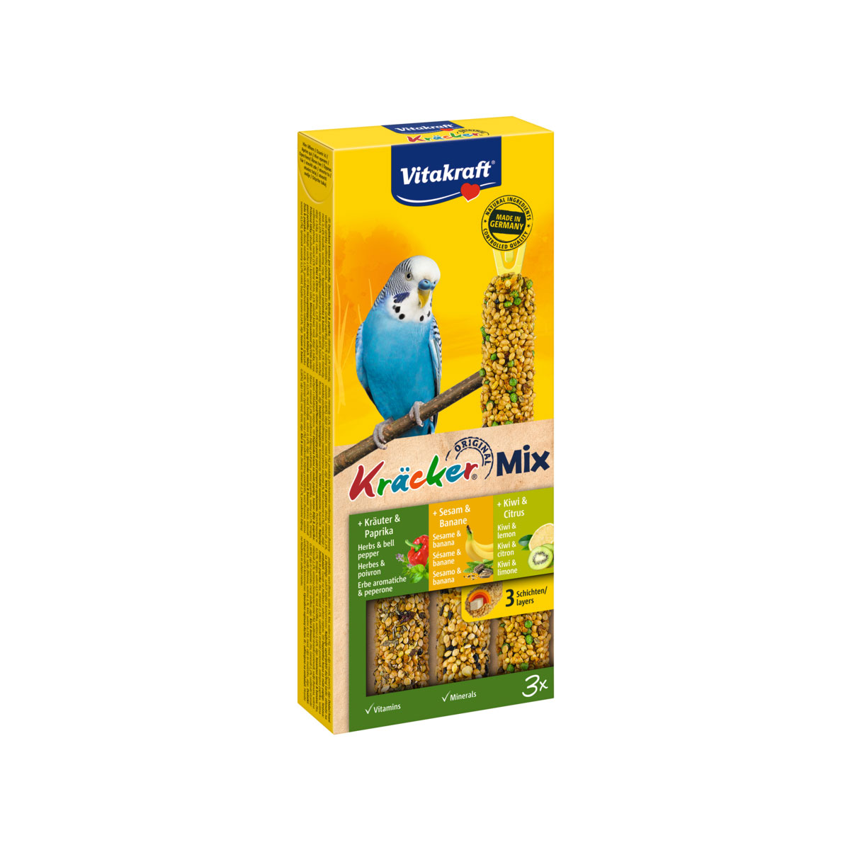 Vitakraft Kräcker Trio Banane/Kräuter/Kiwi 3er SI