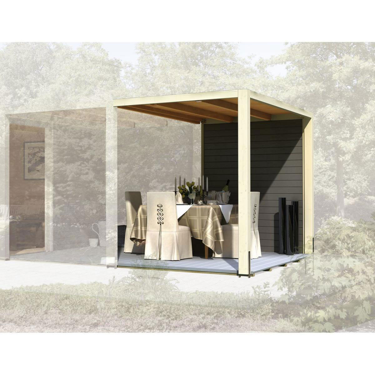 Karibu Anbaudach für Cuben Elfenbeinweiß