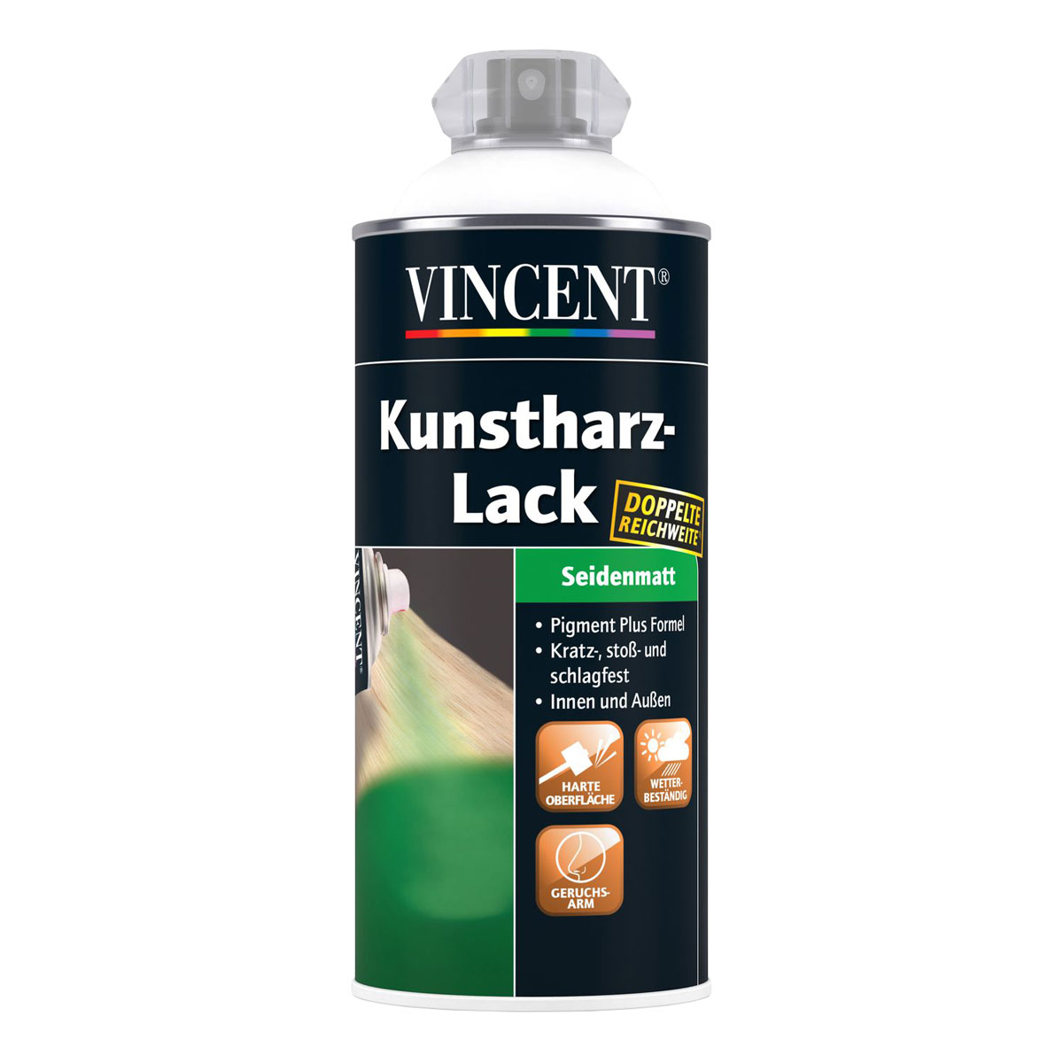 Vincent Kunstharzlack Spray Reinweiß 0,4 L Seidenmatt