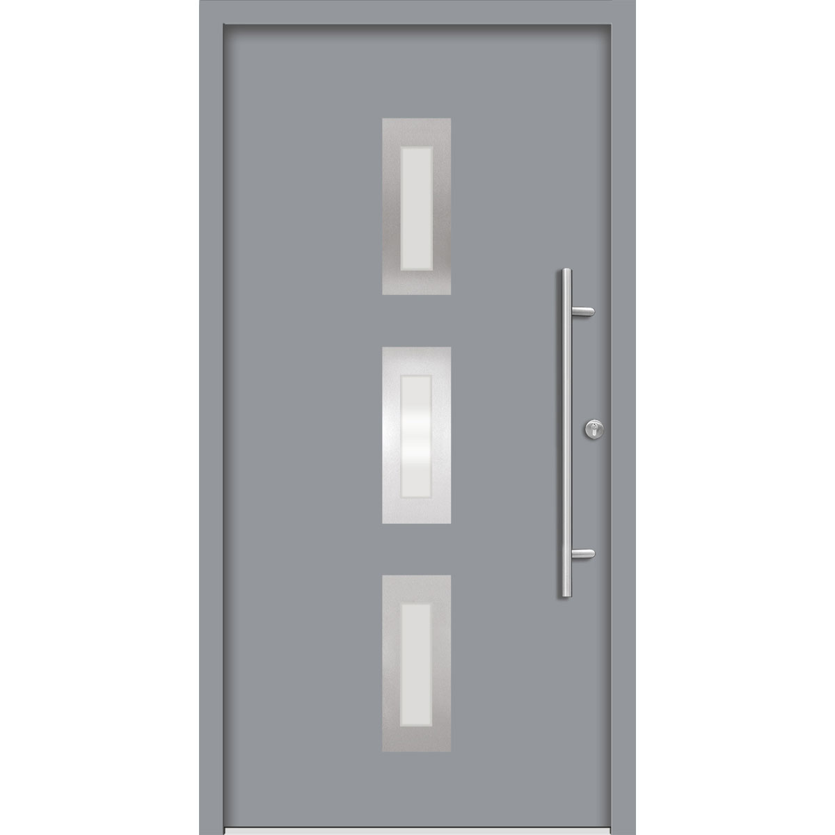 SplenDoor Premium-Haustür Passivedoor Aalborg energiesparend grau 110 x 210 cm rechts