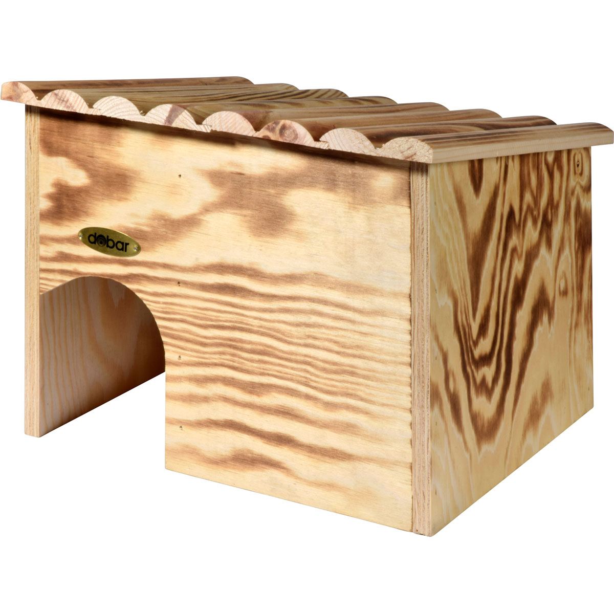 dobar Igelhaus-Bausatz mit Labyrintheingang 30,5 x 26,5 x 24 cm Kiefer geflammt