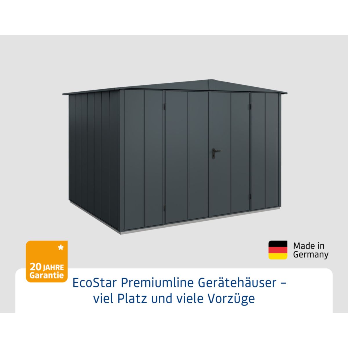 EcoStar  Gerätehaus Elegant-STyp 3RAL7016 2 flg Bild 3