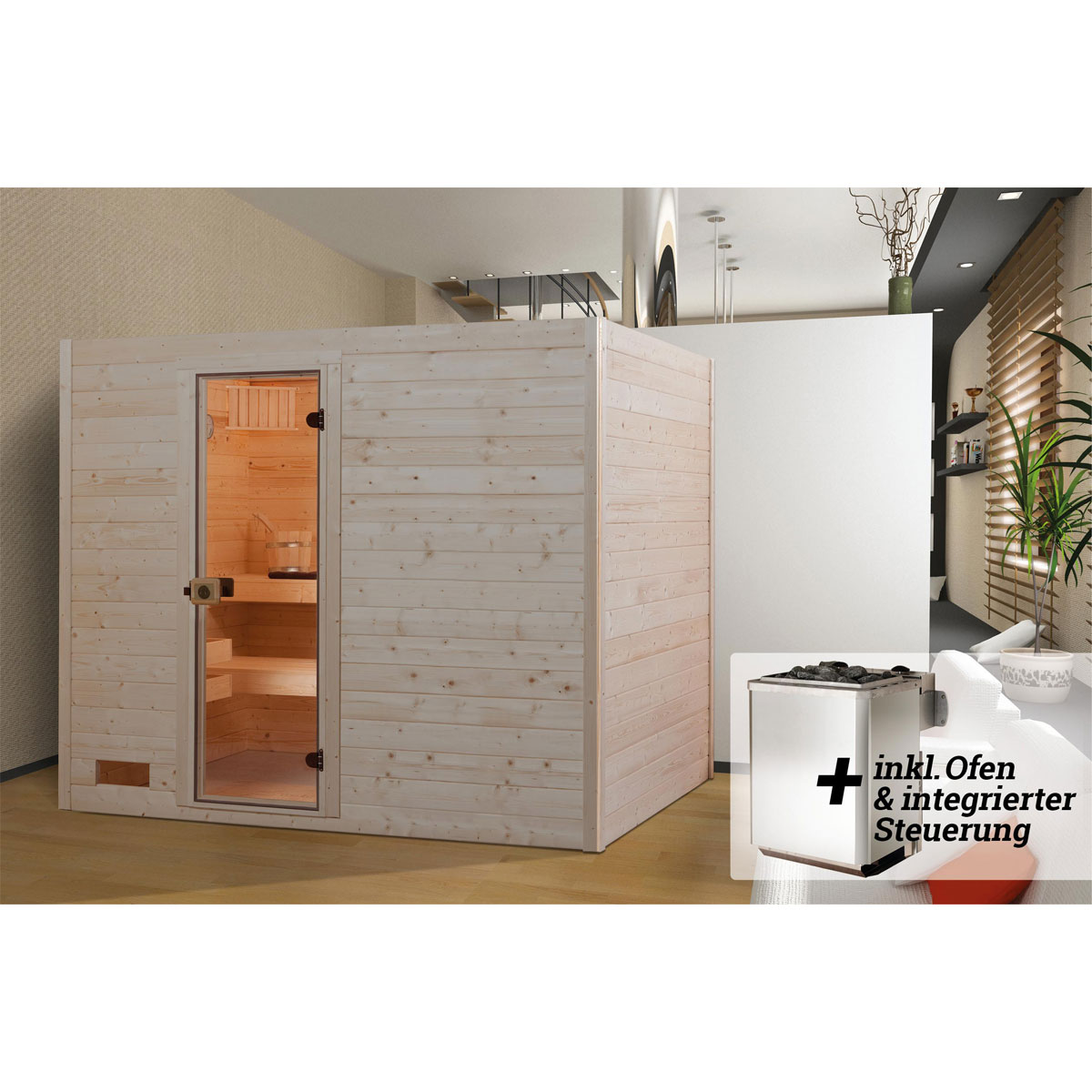 Weka  Massivholz-Sauna Valida Größe 2 Sparset 7,5 kW Bio S Bild 2