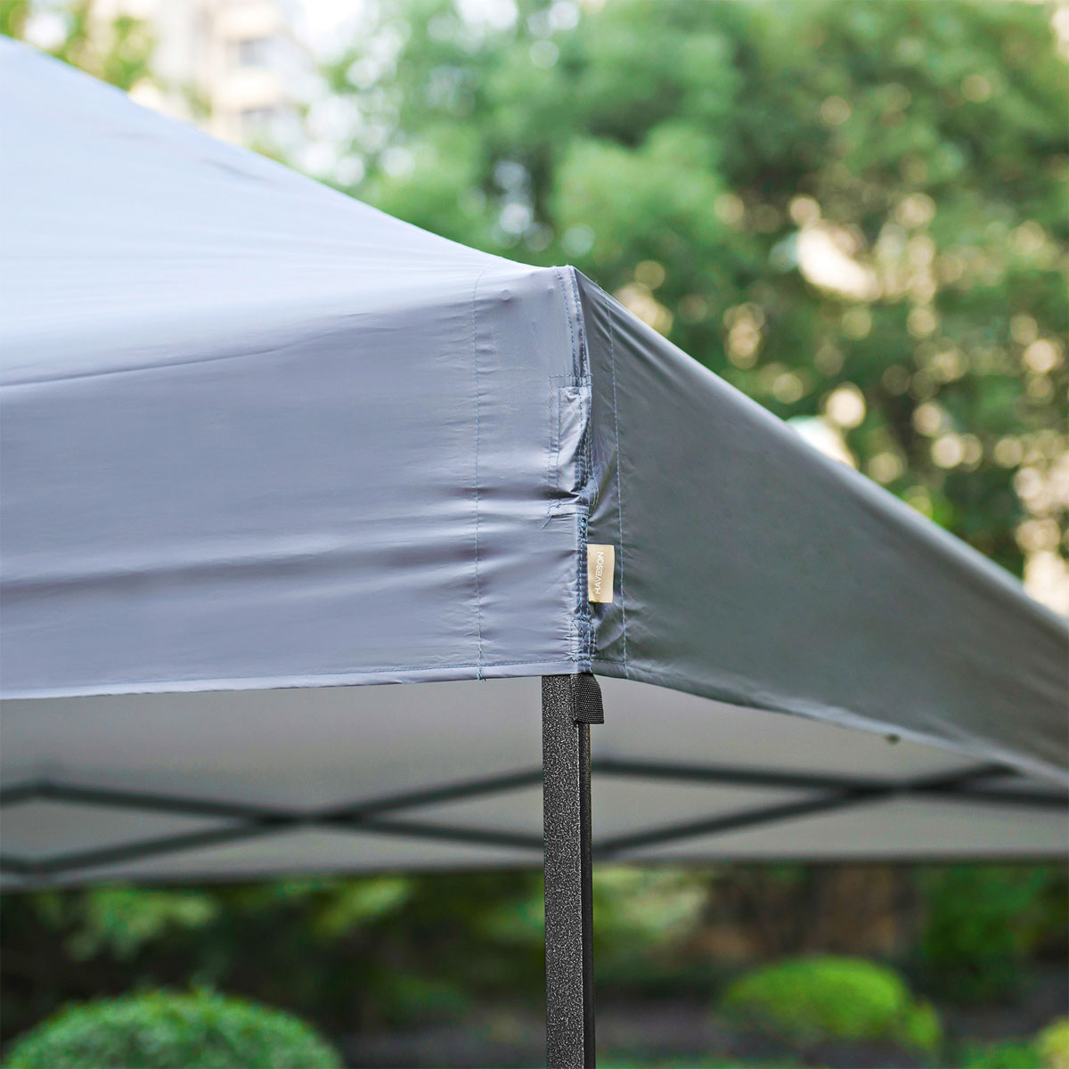 Haveson Faltpavillon LxBxH 367 x 366 x 340 cm Farbe grau Stahlrahmen Überzug aus Polyester Bild 4