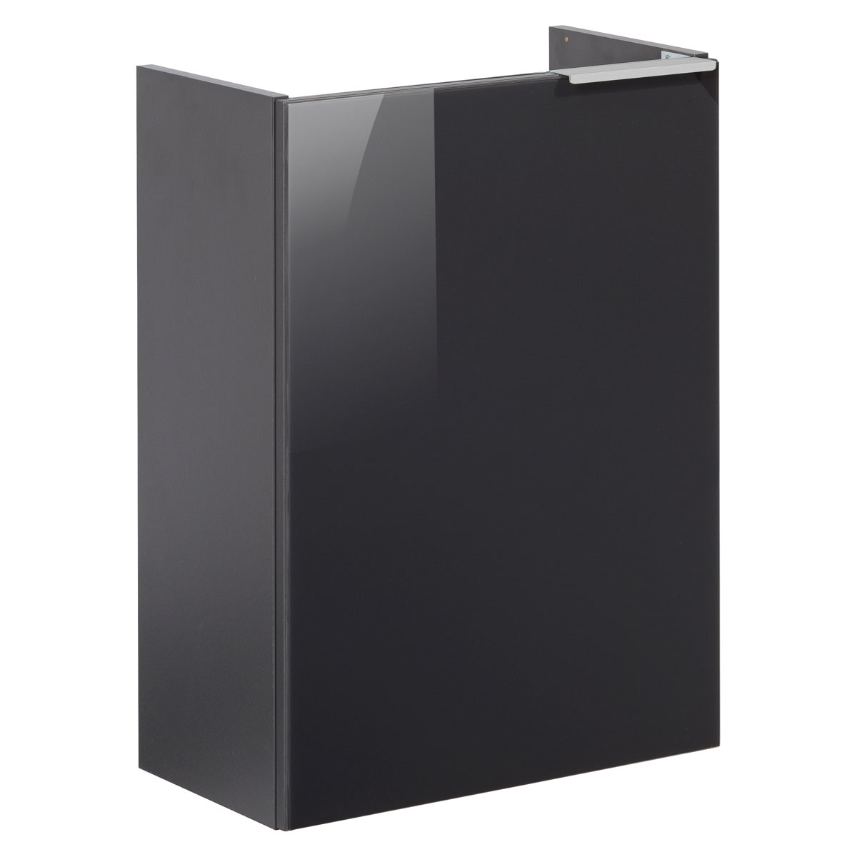 Fackelmann Gäste-WC Waschtischunterschrank links SBC 440 x 600 x 243 mm anthrazit/lackiertes Glas Anthrazit