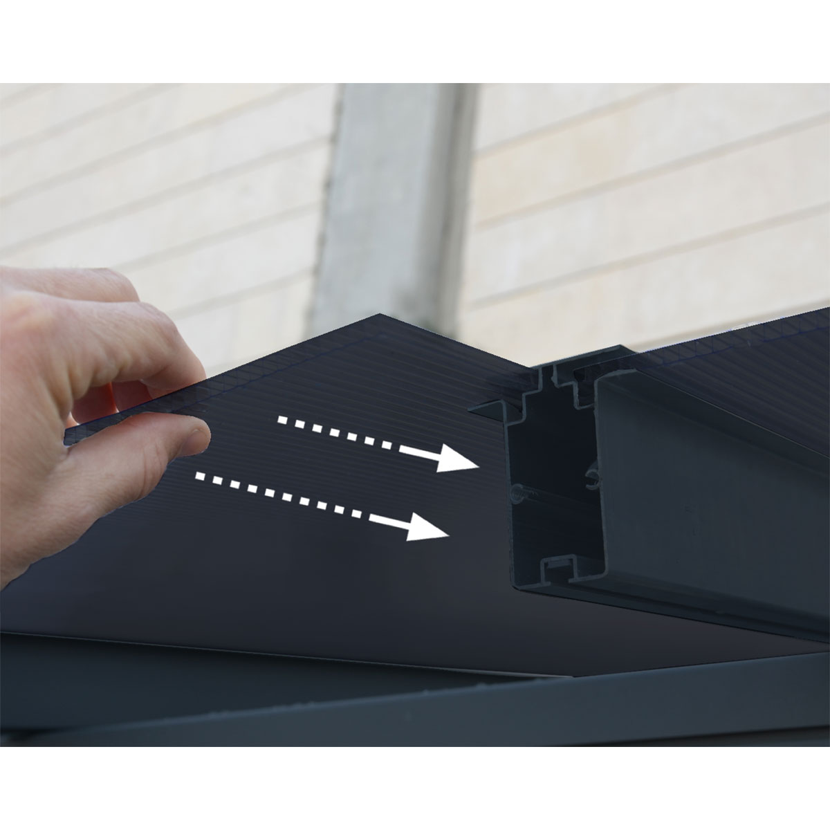 Palram Canopia Capri Alu Terrassenüberdachung Polycarbonat 3x5,6 m grau Bild 4