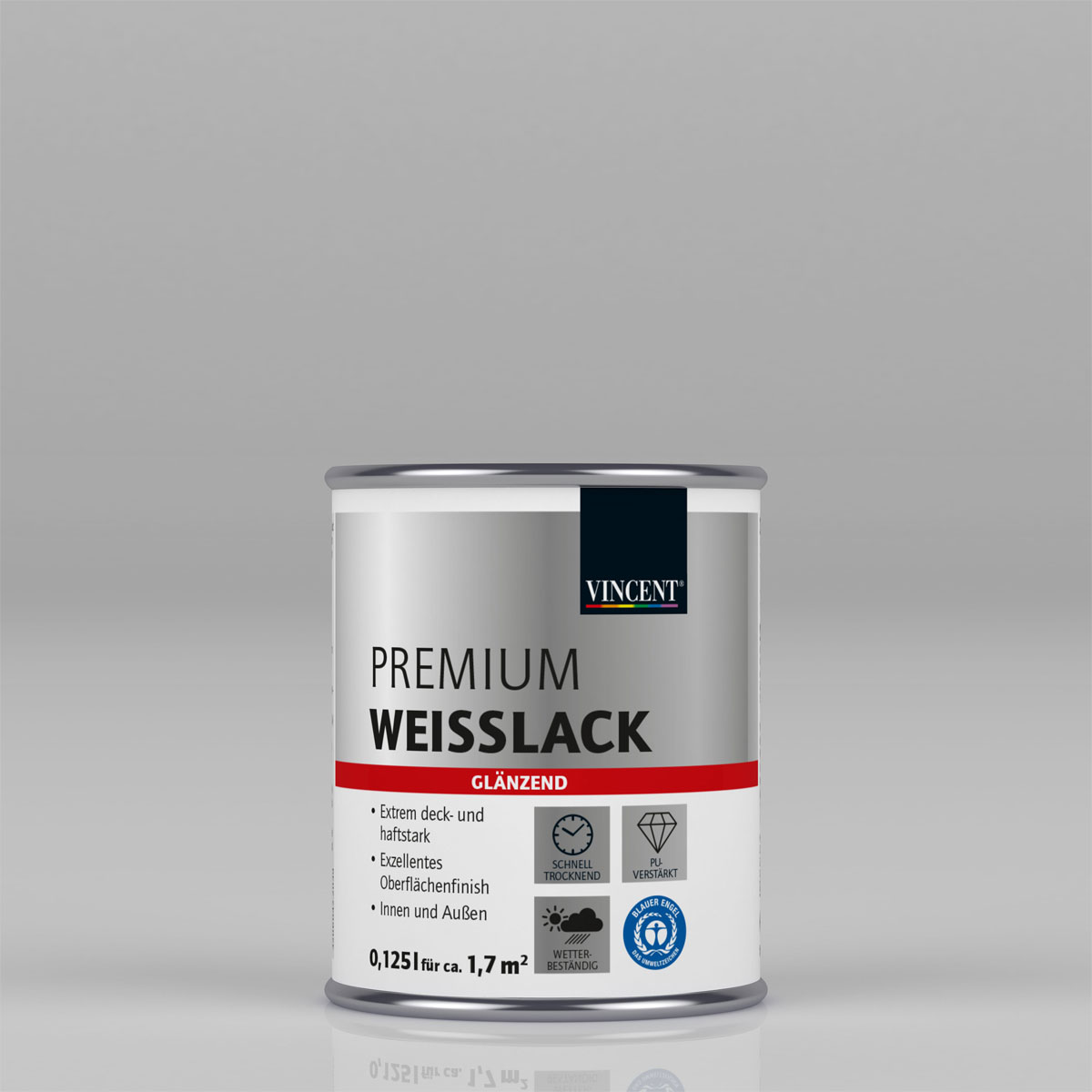 Vincent Premium Weißlack RAL 9010 Reinweiß glänzend 125 ml