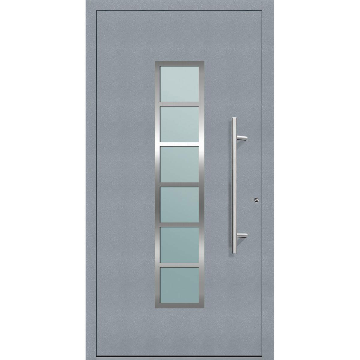 Aluminium Sicherheits-Haustür Trient Exklusiv 75 mm grau 100 x 210 cm Anschlag rechts inkl Griffset Bild 1