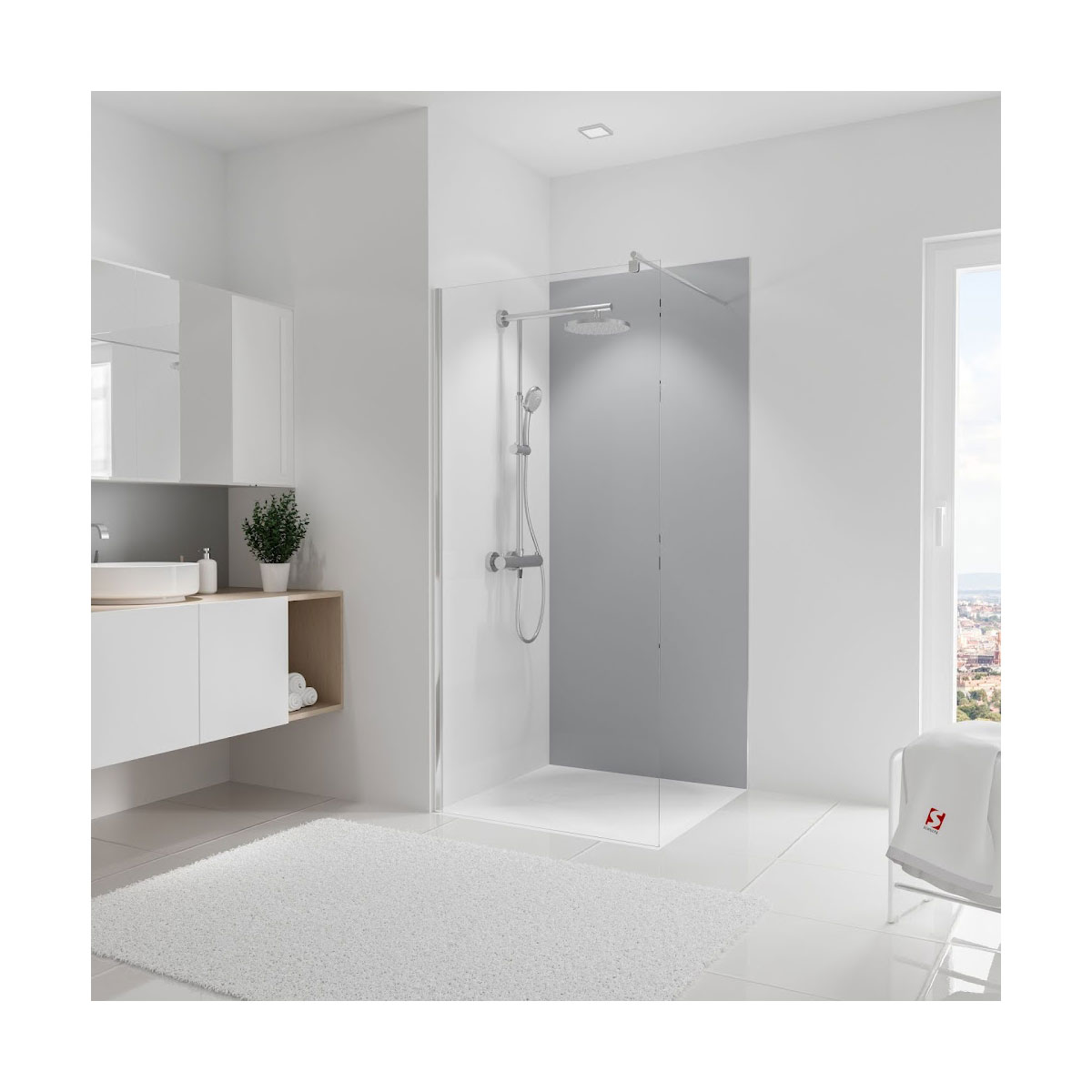 Schulte Duschrückwand DecoDesign 210 x 90 cm hellgrau