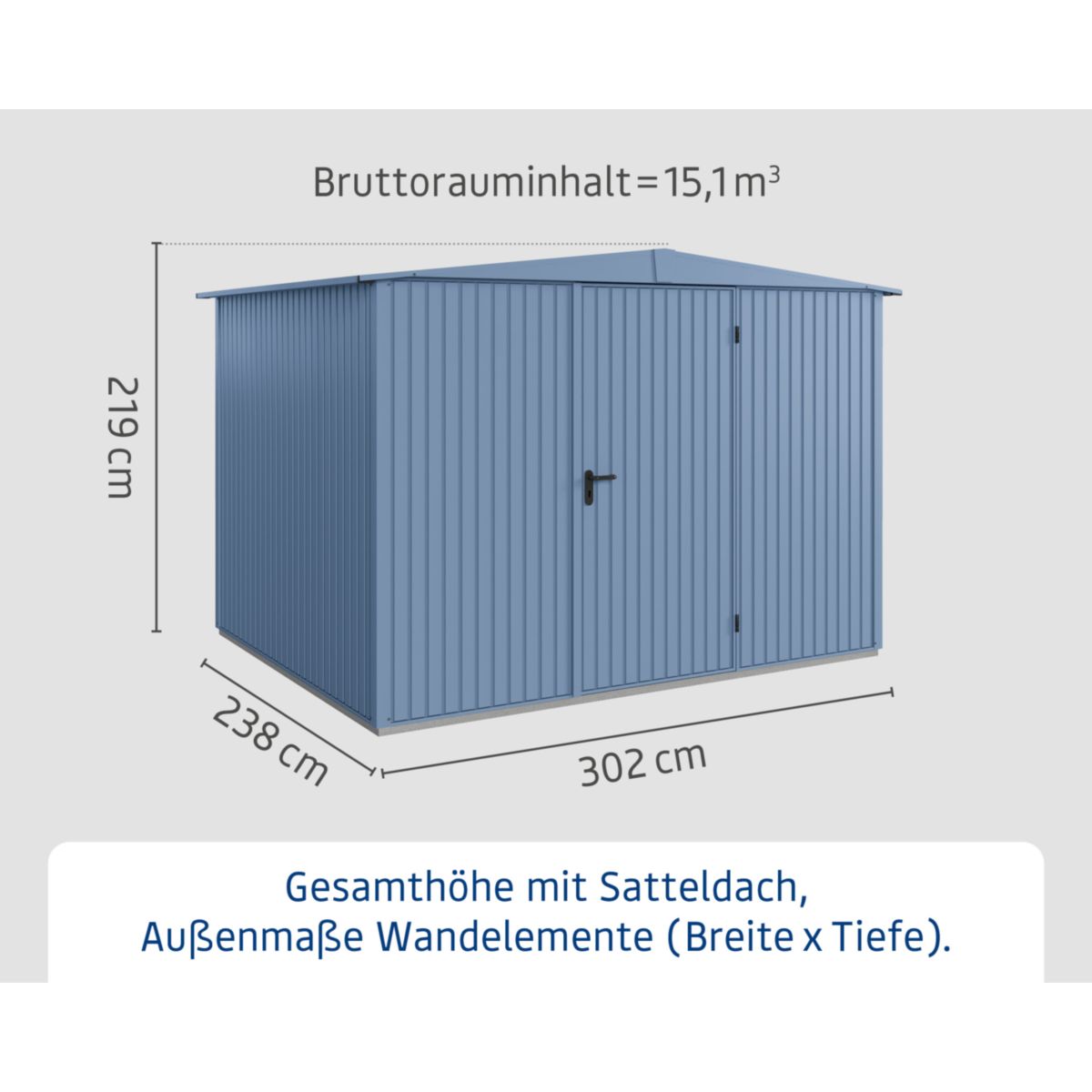 EcoStar  Gerätehaus Trend-STyp 3RAL5014 1 flg Bild 3