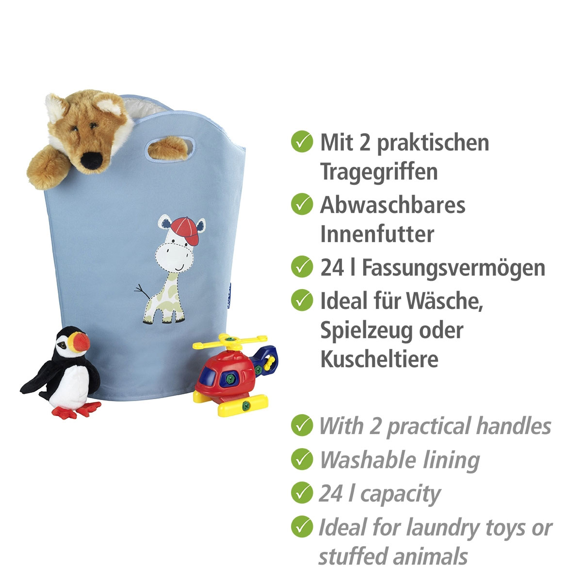 Wenko Wäschesammler Kids Gerry blau 24 l Bild 2