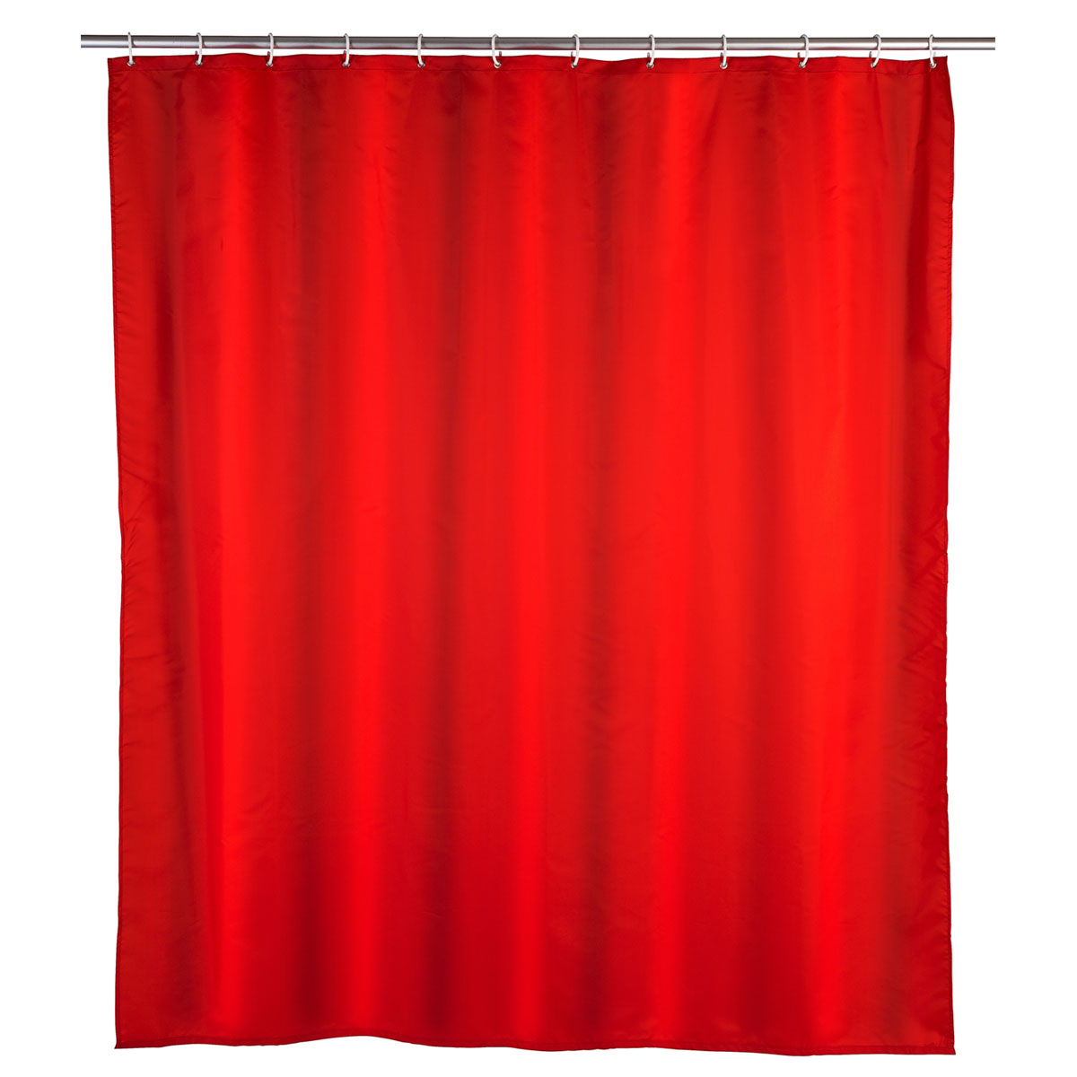 Wenko Anti-Schimmel Duschvorhang Uni Red Textil Polyester 180 x 200 cm waschbar
