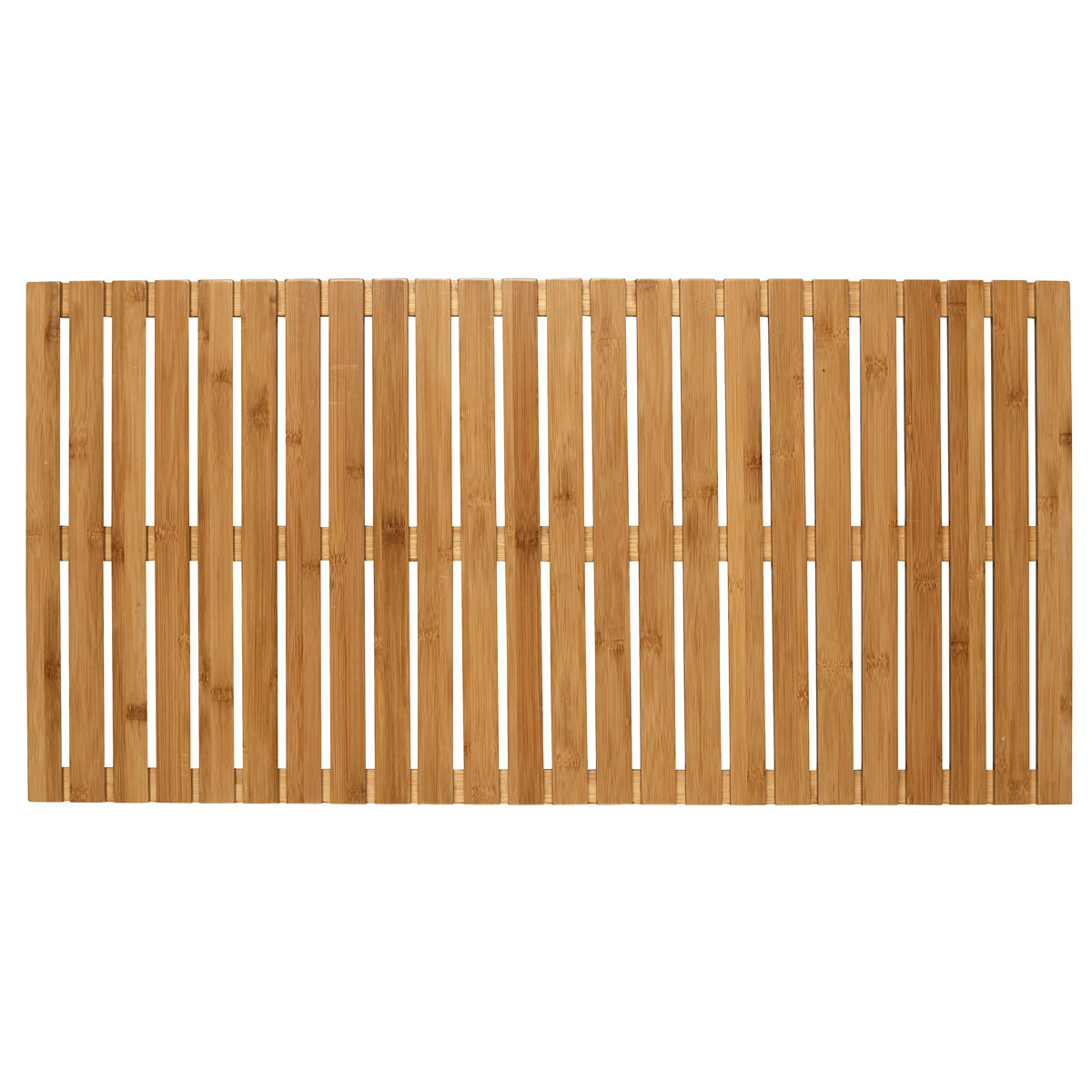 Wenko Baderost Indoor und Outdoor Bambus 100 x 50 cm Badematte Bodenrost für Dusche Bad Pool mit rutschhemmender Unterseite