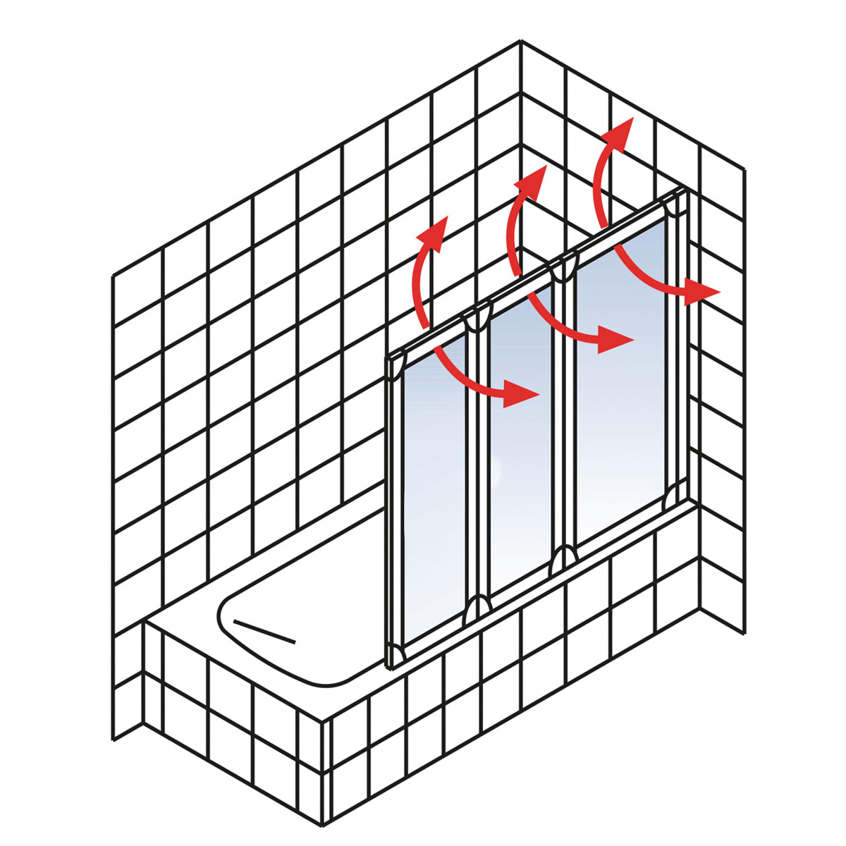 Schulte Badewannenfaltwand Komfort 140 x 127 cm Echtglas Bild 3