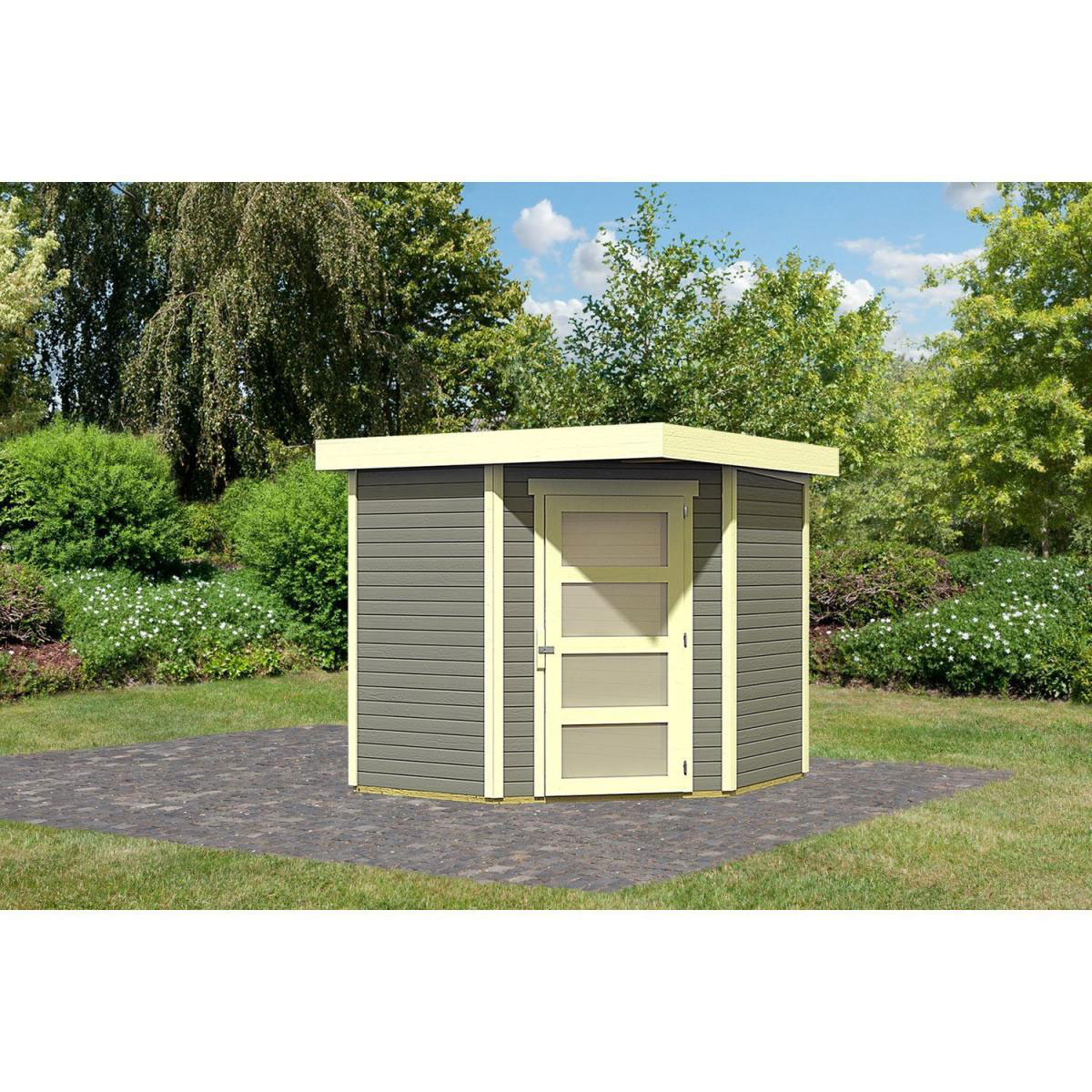 Karibu Gartenhaus Schwandorf 3/5 213 x 217 x 218 cm grau