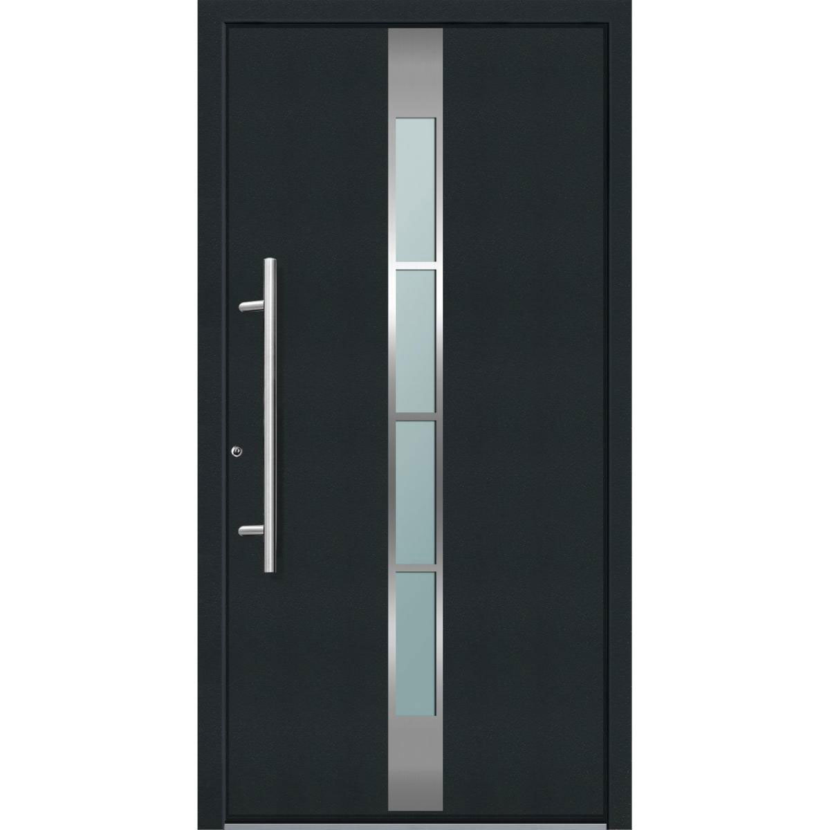 Aluminium Sicherheits-Haustür Ferrara Superior 60 mm anthrazit 110 x 210 cm Anschlag links inkl Griffset