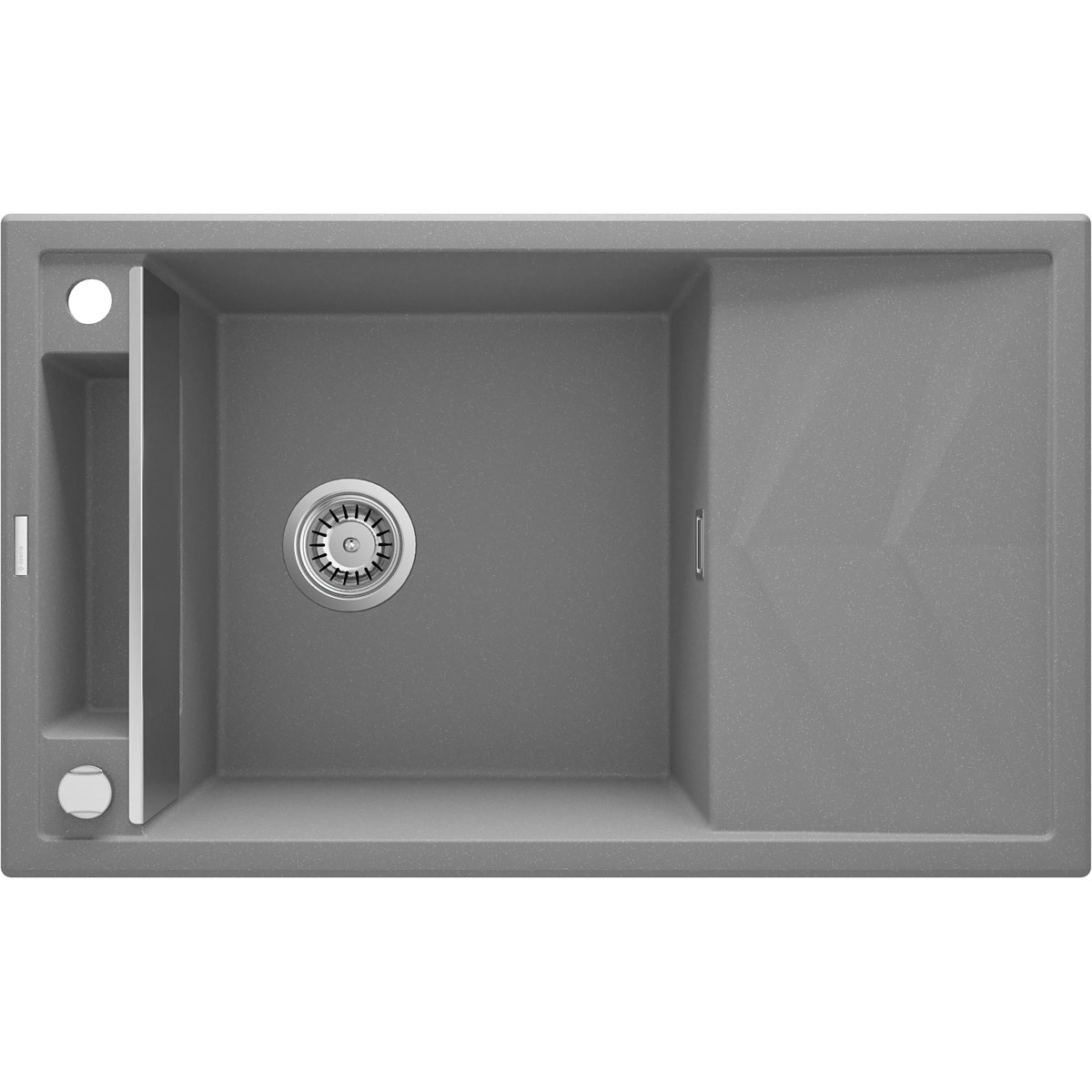 deante 1 Becken Granitspüle MAGNETIC ohne Abtropffläch grau metallic