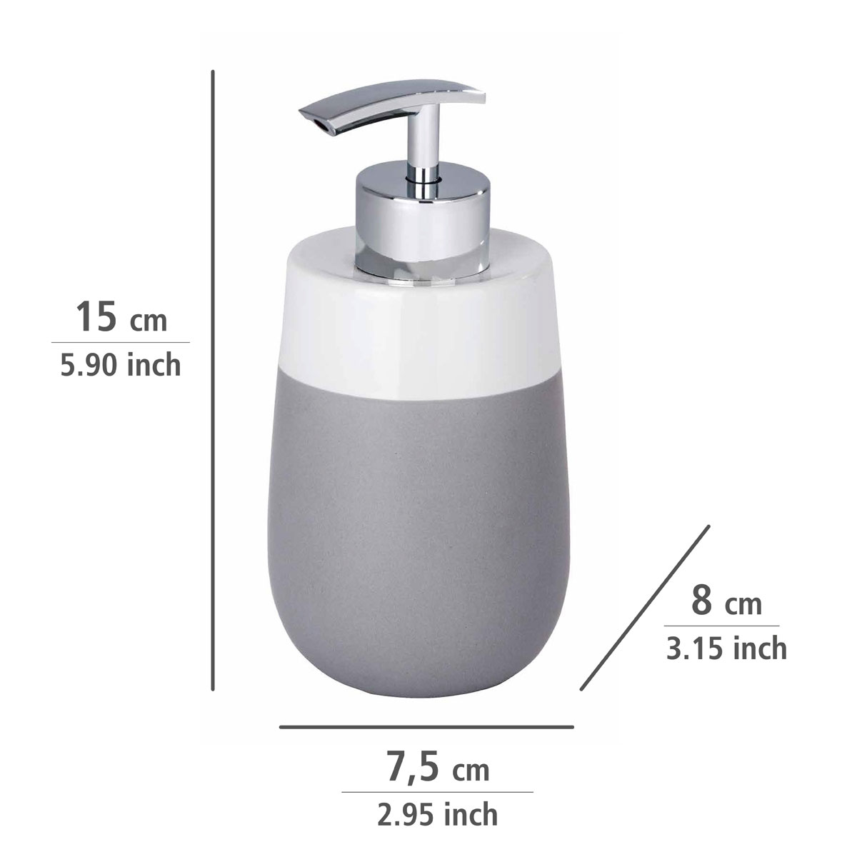Wenko Seifenspender Malta grau/weiß 290 ml Bild 3