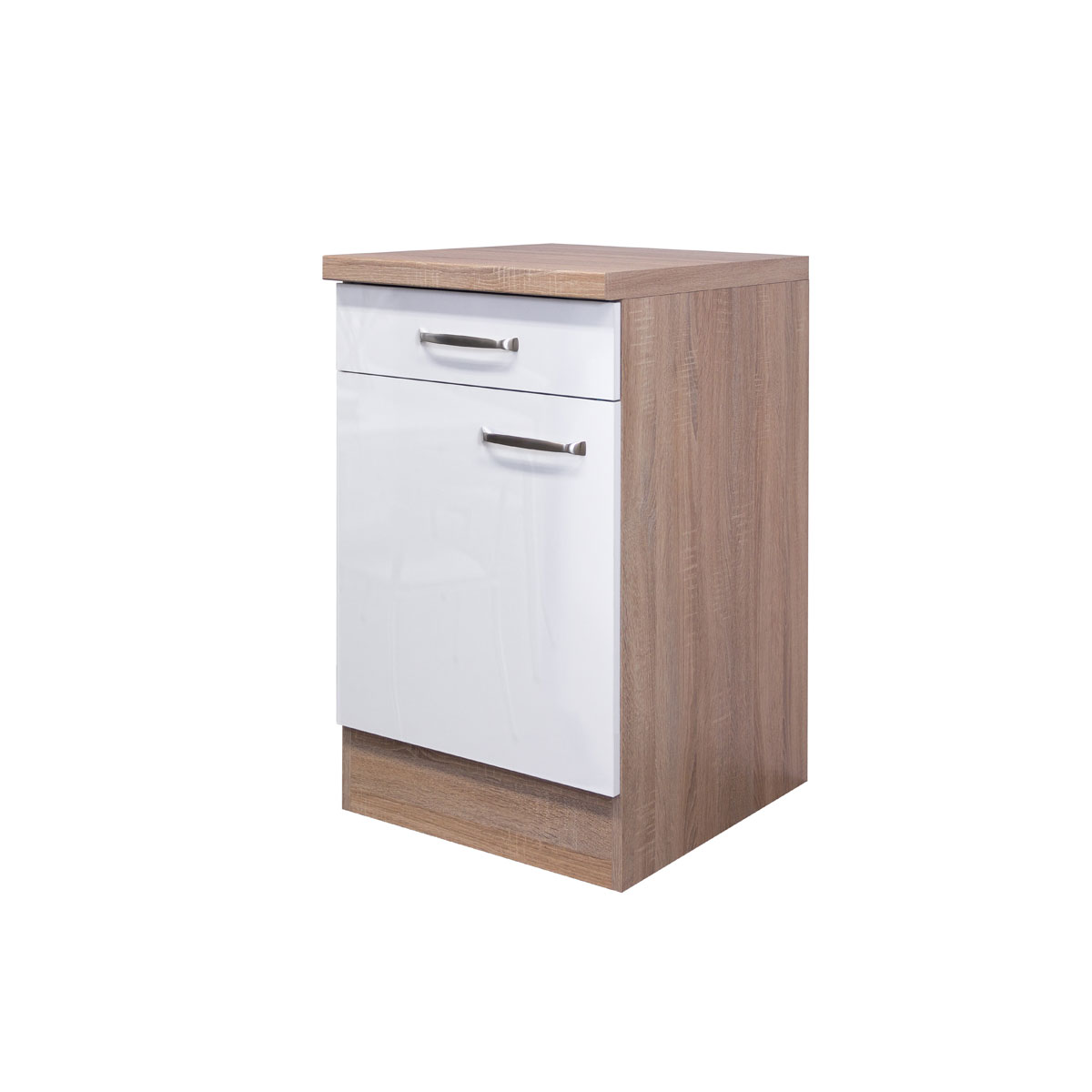 Flex-Well Küchenunterschrank „Valero“, 50x86x60 cm, weiß/Sonoma Eiche