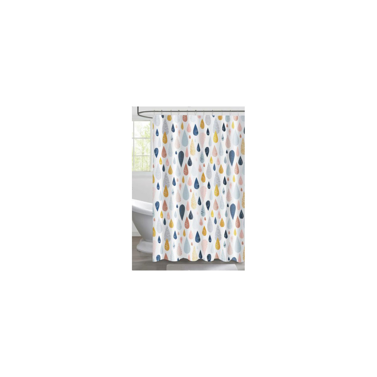 Valblue Textil-Duschvorhang-Set Drops, 180x200 cm