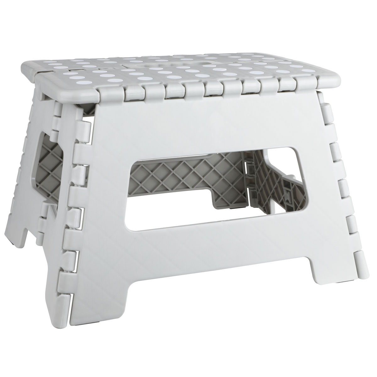 Basic Klapphocker grau 35 x 28,5 x 22 cm rutschfest mit Tragegriff